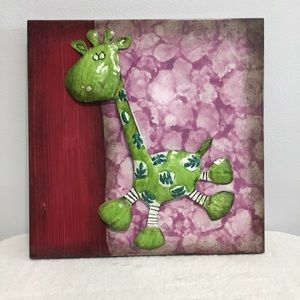 Whimsical Animal Hand Painted Metal Wall Art 3D